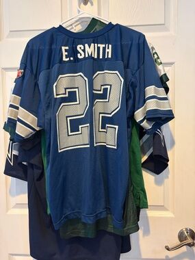 Blue #22 E. Smith Football Jersey
